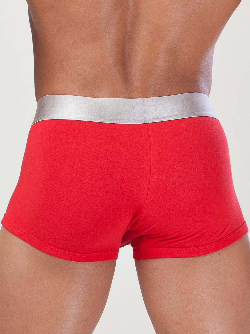 Мужские трусы-боксеры с серебристой резинкой (Размер: S) (Цвет: белый)