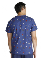 Топ медицинский мужской Cherokee CK691, принт "Бейсбол", серый, M