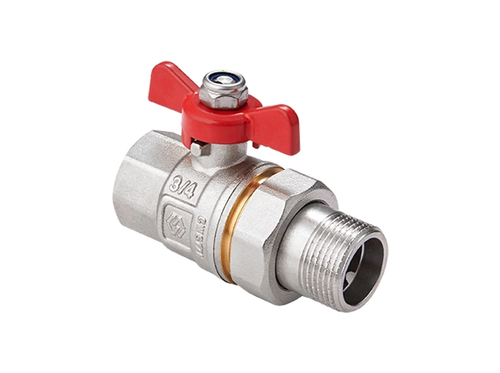 Кран шаровой латунный Ду 32 PN40 вн-американка, бабочка