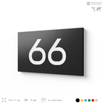 Табличка с номером 66 на дверь квартиры, для офиса, кабинета, аудитории, склада, черная 120х70 мм, Айдентика Технолоджи