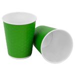 Стакан одноразовый бумажный 250/273 мл, D 80 мм, двухслойный, "Соты", зеленый, КОМПЛЕКТ 50 шт., холодное/горячее, WELDAY (ВЭЛДЭЙ), 702703