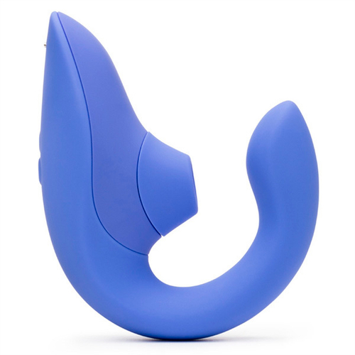 Голубой вибратор 13,9см с вакуумным стимулятором Womanizer Blend Vibrant Blue WZBD1SG9