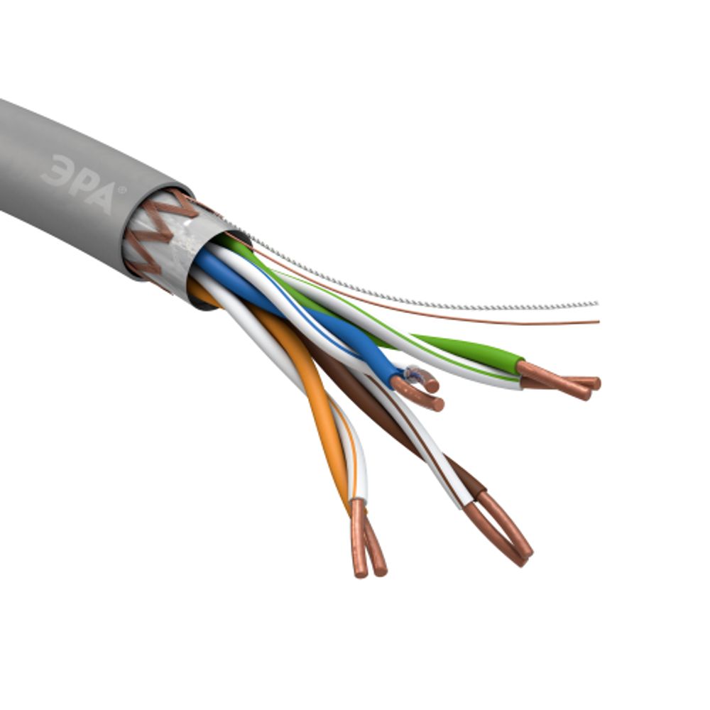 Кабель витая пара ЭРА SF/UTP Cat5e 4x2x24 AWG CU PVC 305 м | LAN-кабель витая пара F/UTP-Cu