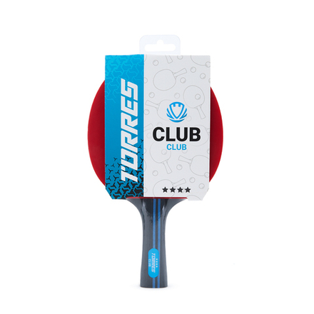 Ракетка для настольного тенниса TORRES Club 4*, TT23008, для тренировок, накладка 2,0 мм, конич. ручка