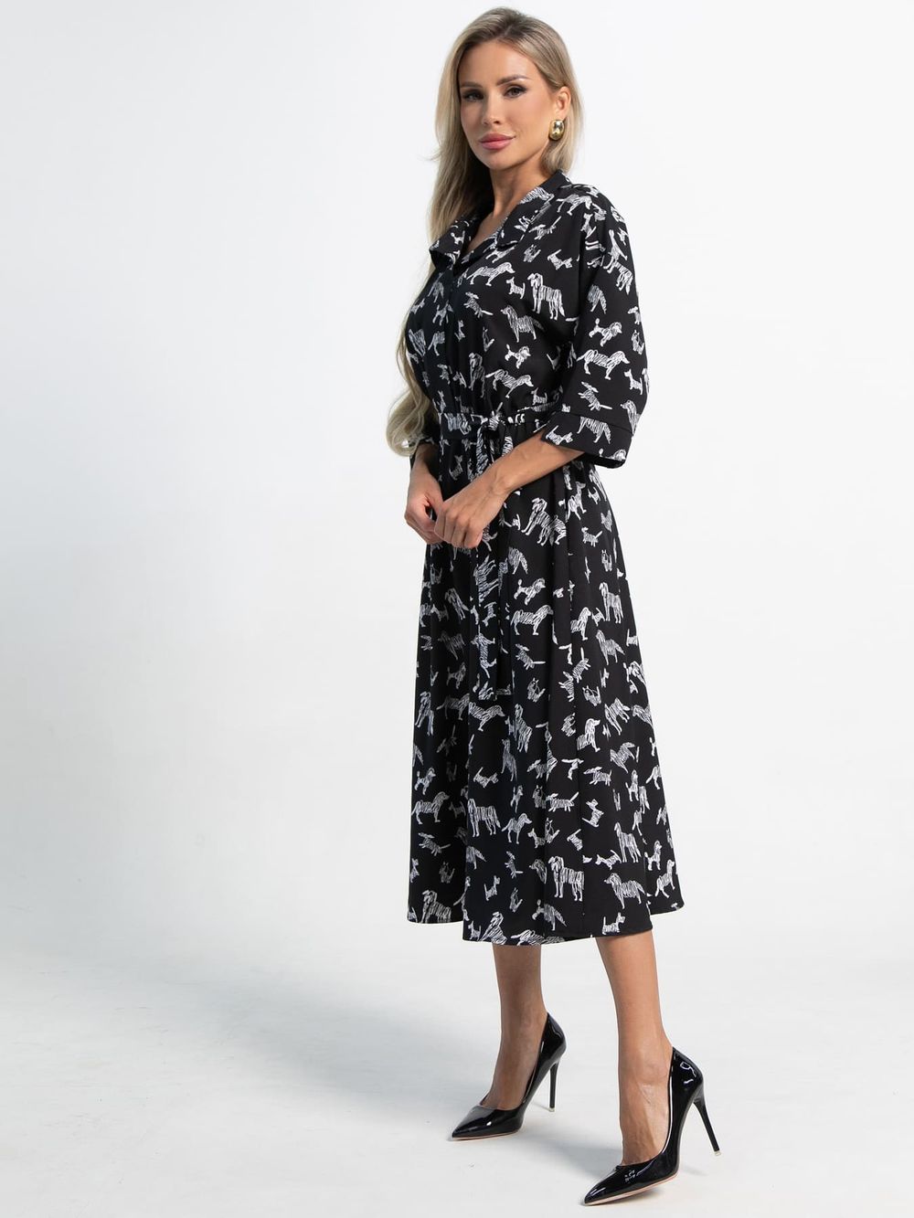 Платье Доминанта (черное/собаки) П15360-16М LT Collection