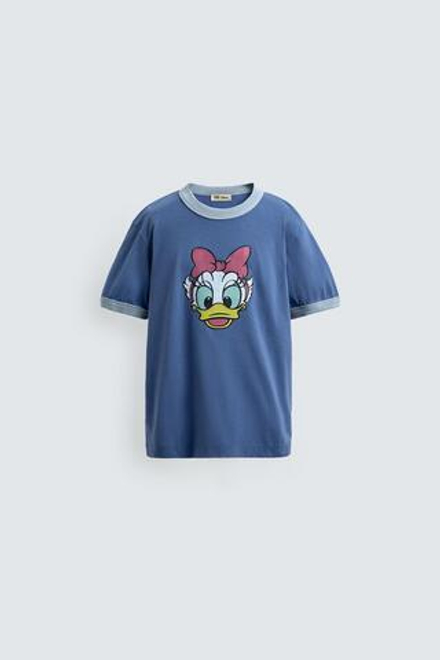ZARA X DISNEY ФУТБОЛКА С ГРАФИЧЕСКИМ ПРИНТОМ, СИНИЙ