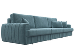 Диван прямой Лига-057 НПБ Лонг, SEVEN 113 бирюзовый, Велюр, 129240