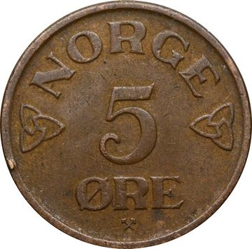 5 эре 1952-1957 Норвегия