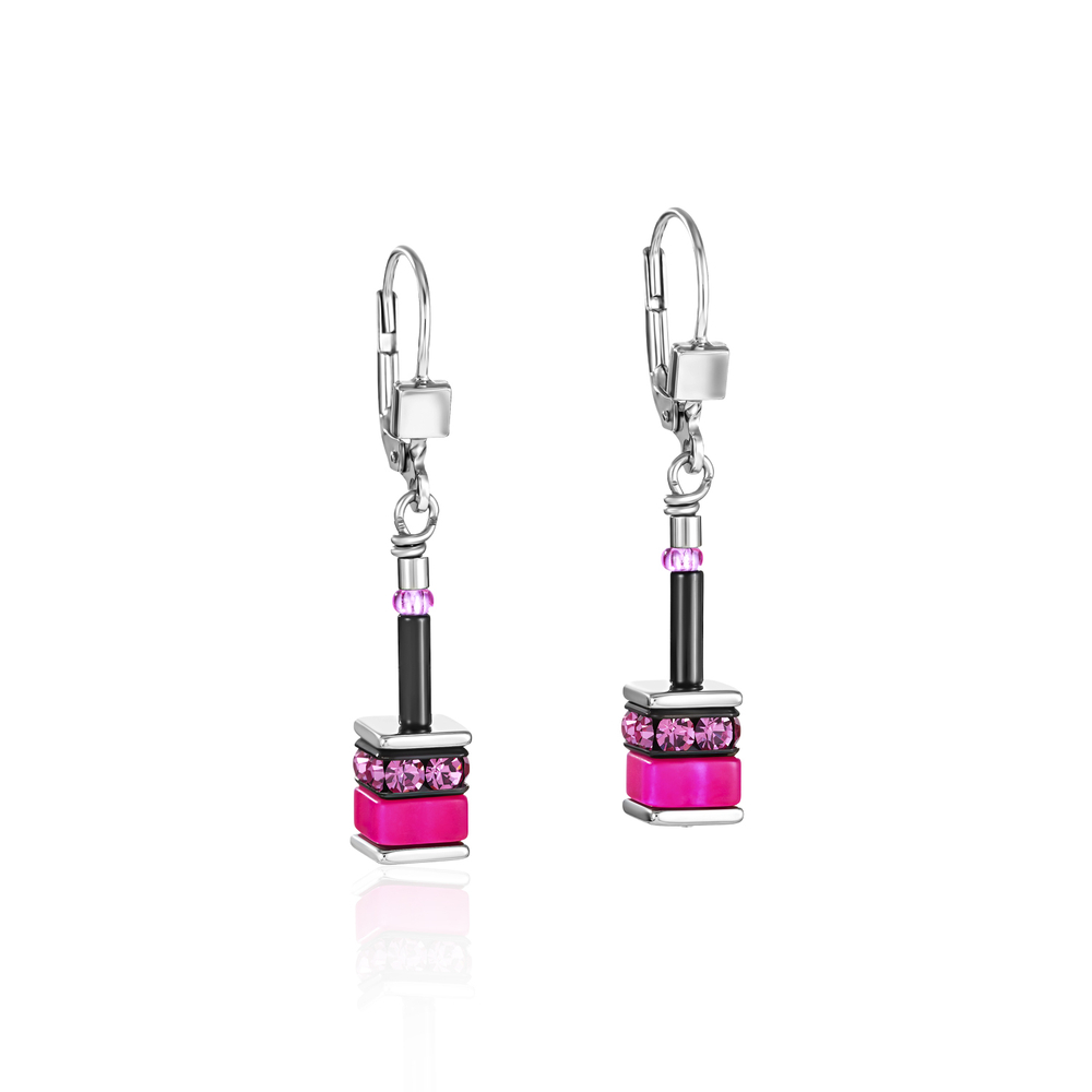 Серьги Coeur de Lion 4409/20-1500 цвет розовый, чёрный