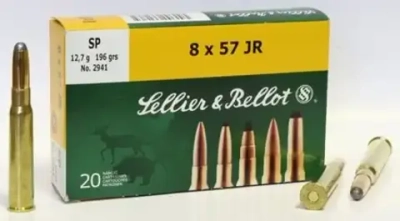 Патрон 8х57JR S&B 12,7г SP, коробка 20 шт.