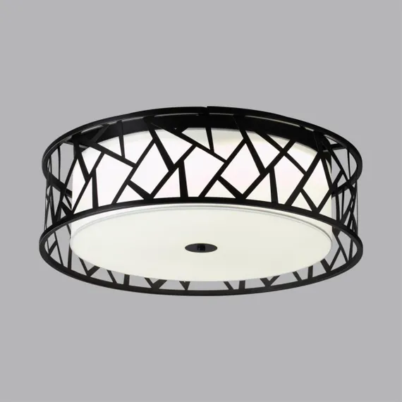 7700/60L AVRA LED SN 056 Светильник металл/ткань/стекло/белый/черный LED 60Вт 3000-6000K D600 IP20 пульт ДУ FABIANA