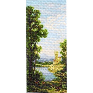 "Пейзаж с замком"-1309 канва с рисунком