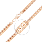 Браслет из красного золота с алмазной гранью (плетение «Бисмарк»)