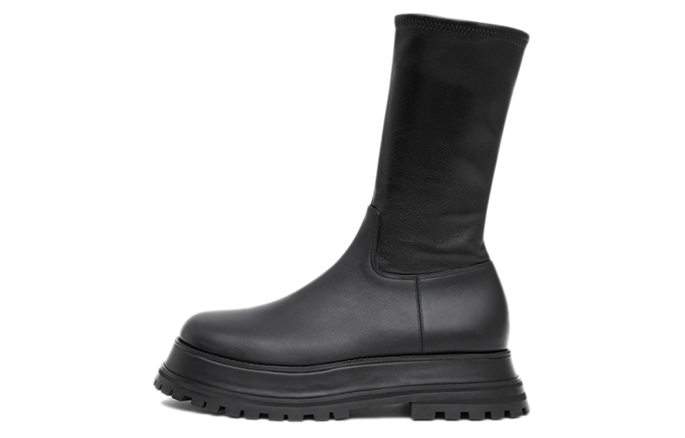 Burberry Leather Boots Black Women"s