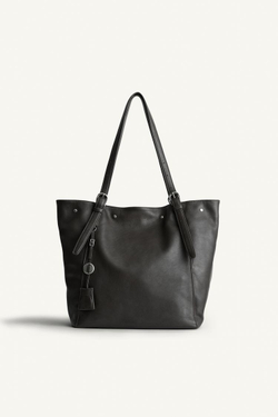 ZARA БОЛЬШАЯ КОЖАНАЯ СУМКА, КОРИЧНЕВЫЙ