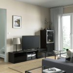 Тумба под телевизор - IKEA BESTÅ/BESTA, 240x42x129 см, черный, Бесто ИКЕА