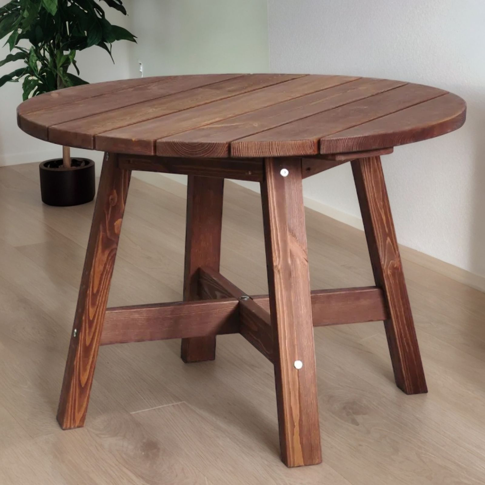 Стол обеденный, 105х105х73, Осло, кухонный, садовый, круглый, деревянный, венге, Dipriz