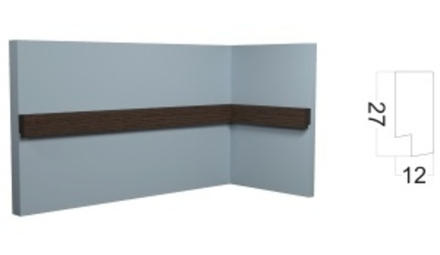 Рейка Дюропрофиль "Konture". Kr164M-8/2.7 молдинг (27*12*2700 мм)/88 ЗАВЕРШАЮЩИЙ