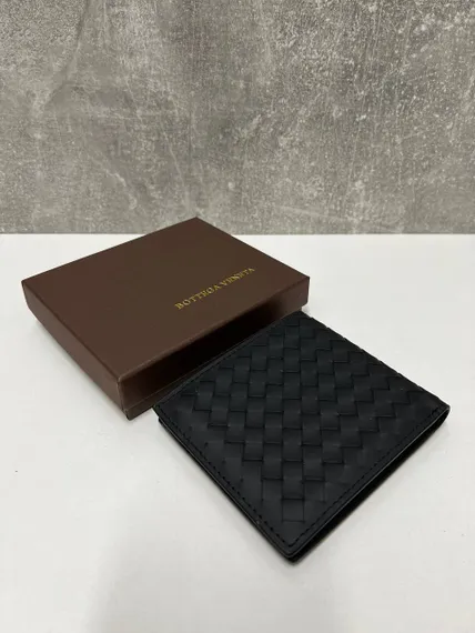 Бумажник Bottega Veneta Intrecciato черный