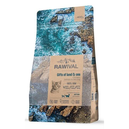 Сухой корм RAWIVAL для котят с курицей и рыбой - 0,4 кг