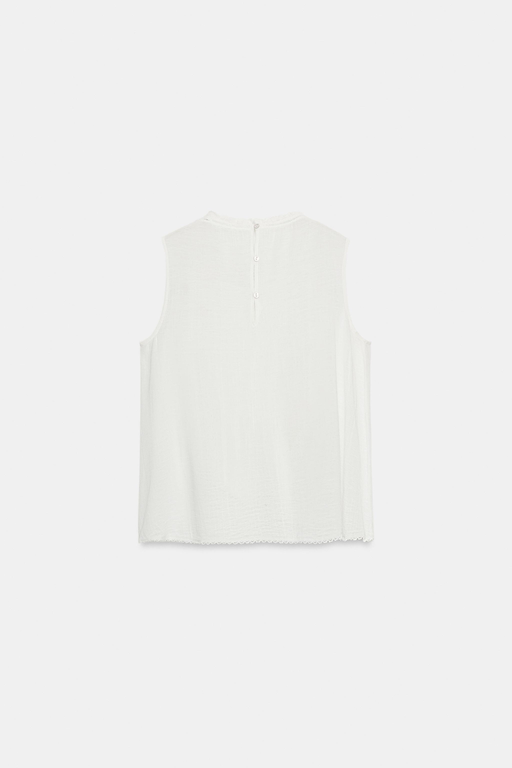 ZARA РОМАНТИЧНАЯ РУБАШКА ZW COLLECTION, БЕЛЫЙ