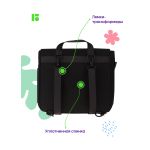 Рюкзак-сумка Berlingo "Square black" 33*29*12см, 1 отделение, 4 кармана, уплотненная спинка