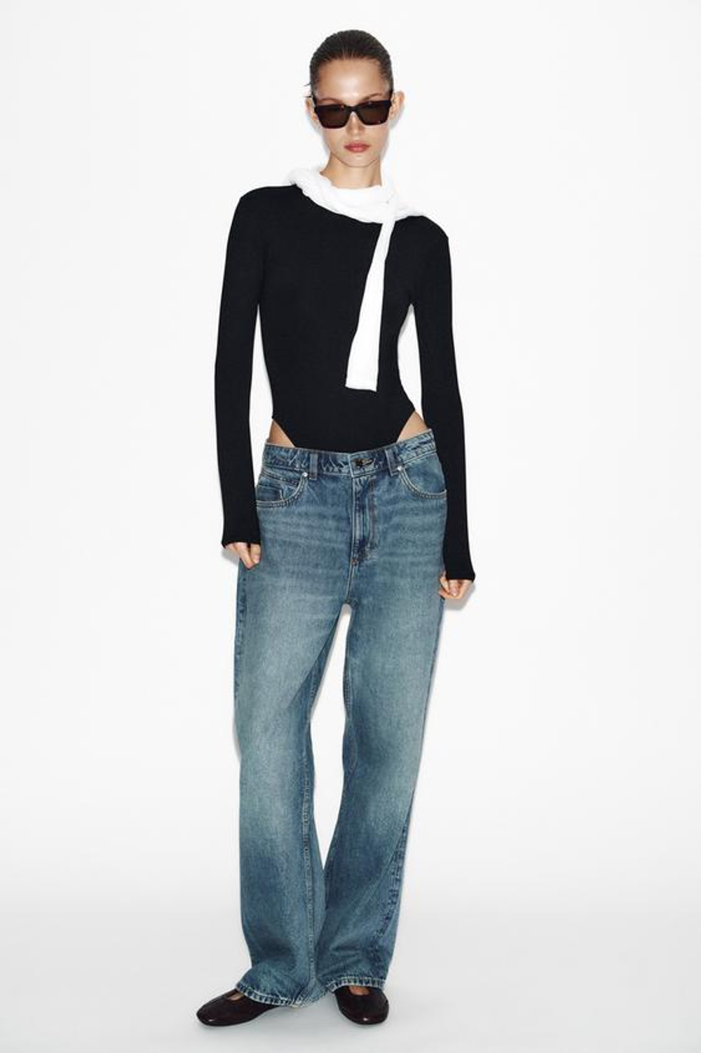 БОДИ С ДЛИННЫМИ РУКАВАМИ ИЗ ПОЛИАМИДА - ZARA