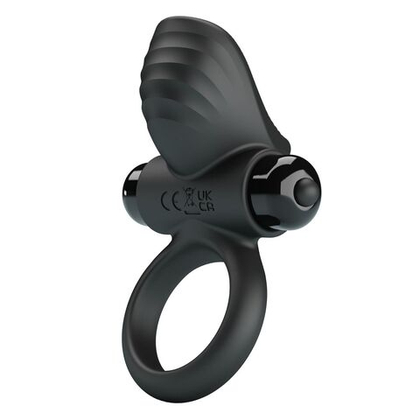Черное эрекционное кольцо с вибрацией Adrien