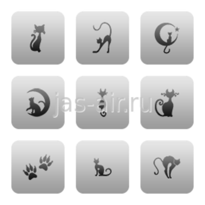 Трафарет на липкой основе серия "Кошки" 9 шт./упак.