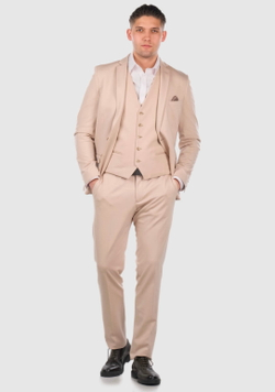 Мужской костюм тройка (бежевый) А103