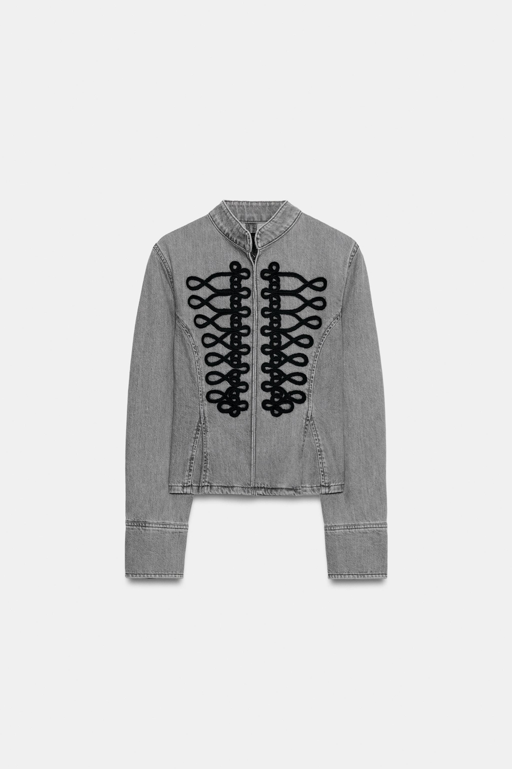 ZARA КУРТКА Z1975 С БАСКОЙ, СЕРЫЙ МЕЛАНЖ