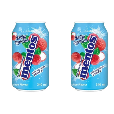 Mentos Salty Lychee Drink с кусочками желе, 340 мл, 2 шт. - mentos