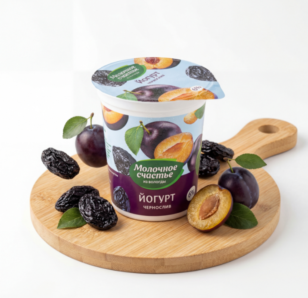 Йогурт фруктово-ягодный «Чернослив» 6%, 200 гр
