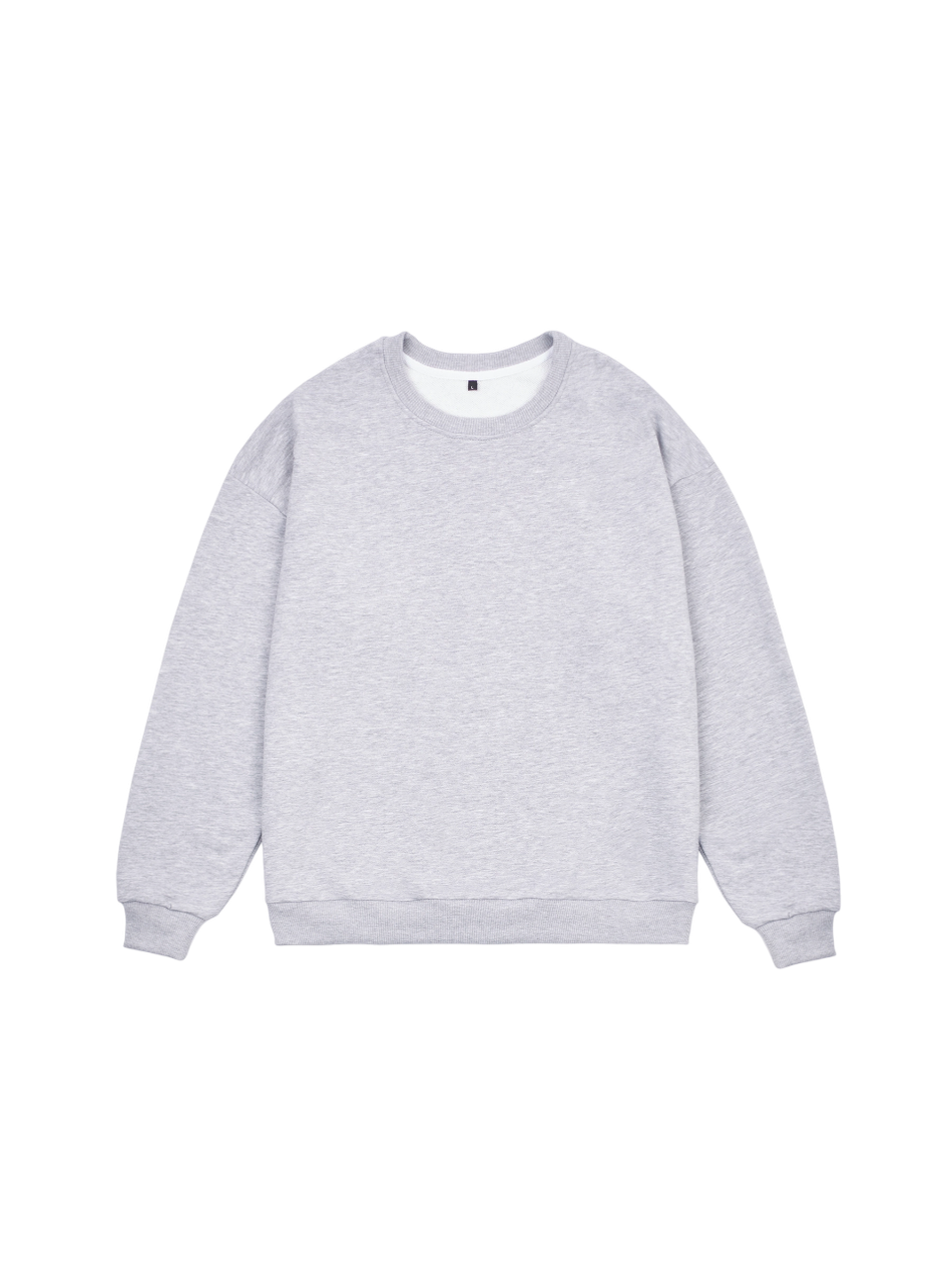 Свитшот оверсайз, без начеса (серый меланж)