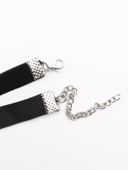 Синий велюровый чокер с подвеской "Ловец снов" 1 см.