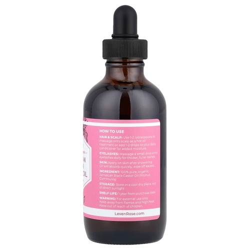 Leven Rose, 100% чистое и органическое ямайское черное касторовое масло, 118 мл (4 жидк. Унции)