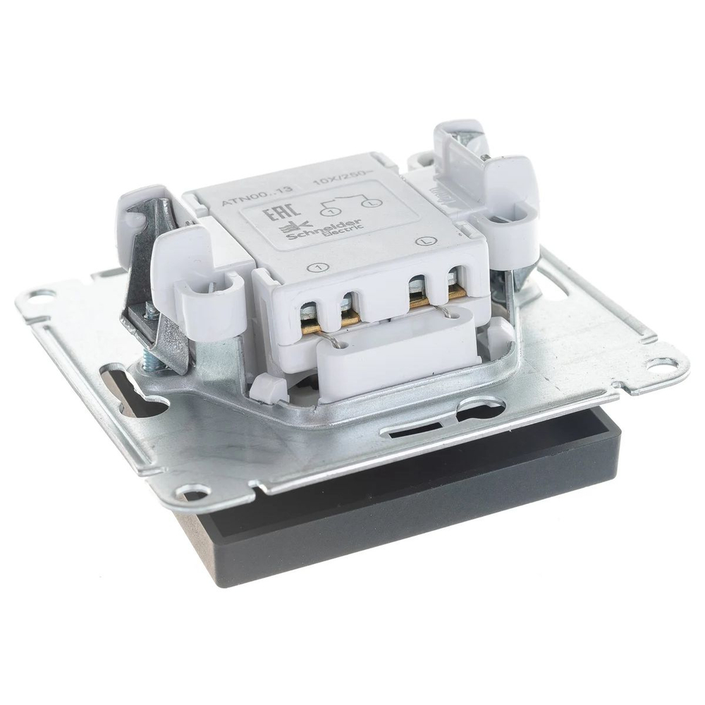 ATLASDESIGN 1-клавишный ВЫКЛЮЧАТЕЛЬ с подсветкой, сх.1а, 10АХ, механизм, КАРБОН ATN001013