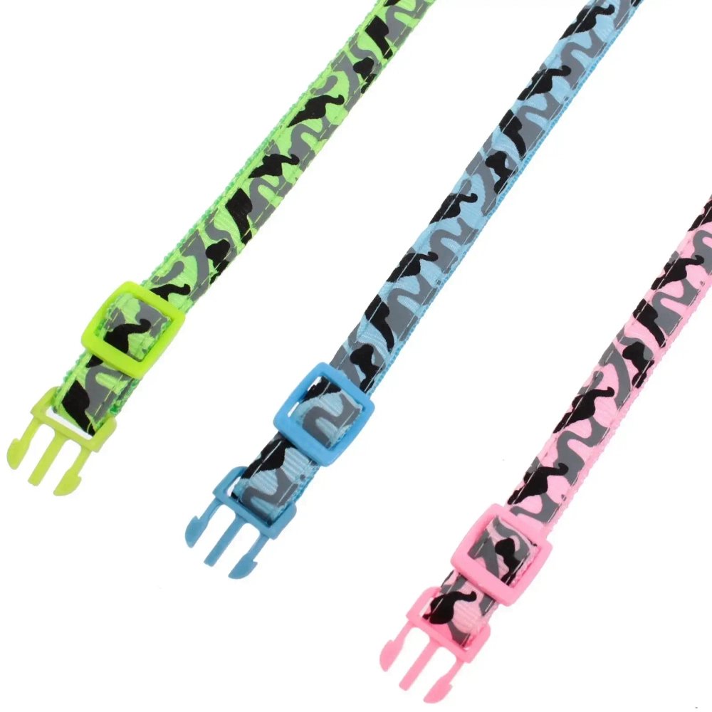 Ошейник с колокольчиком 1*19-32см «Zoo City-Милитари» микс цветов (минивложение 12шт)