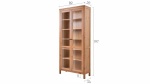 Шкаф-витрина стекло/стекло - аналог IKEA HEMNES / ХЕМНЭС/ ХЕМНЕС / КЫМОР / ИКЕА 90х198х37 см, светло-коричневый