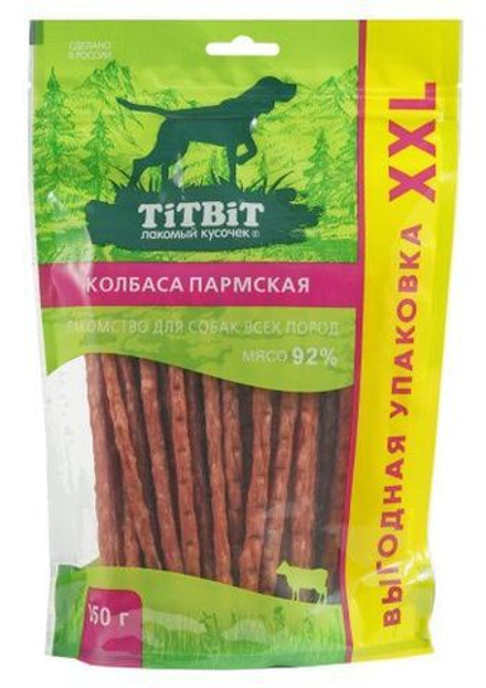Лакомство TiTBiT для собак Колбаски Телячьи, выгодная упаковка XXL 420 г
