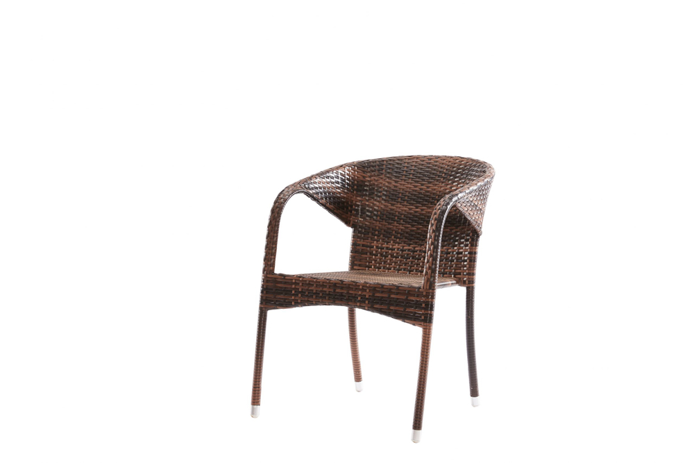 Кресло плетеное из искусственного ротанга Греция с подушкой — Dark Brown