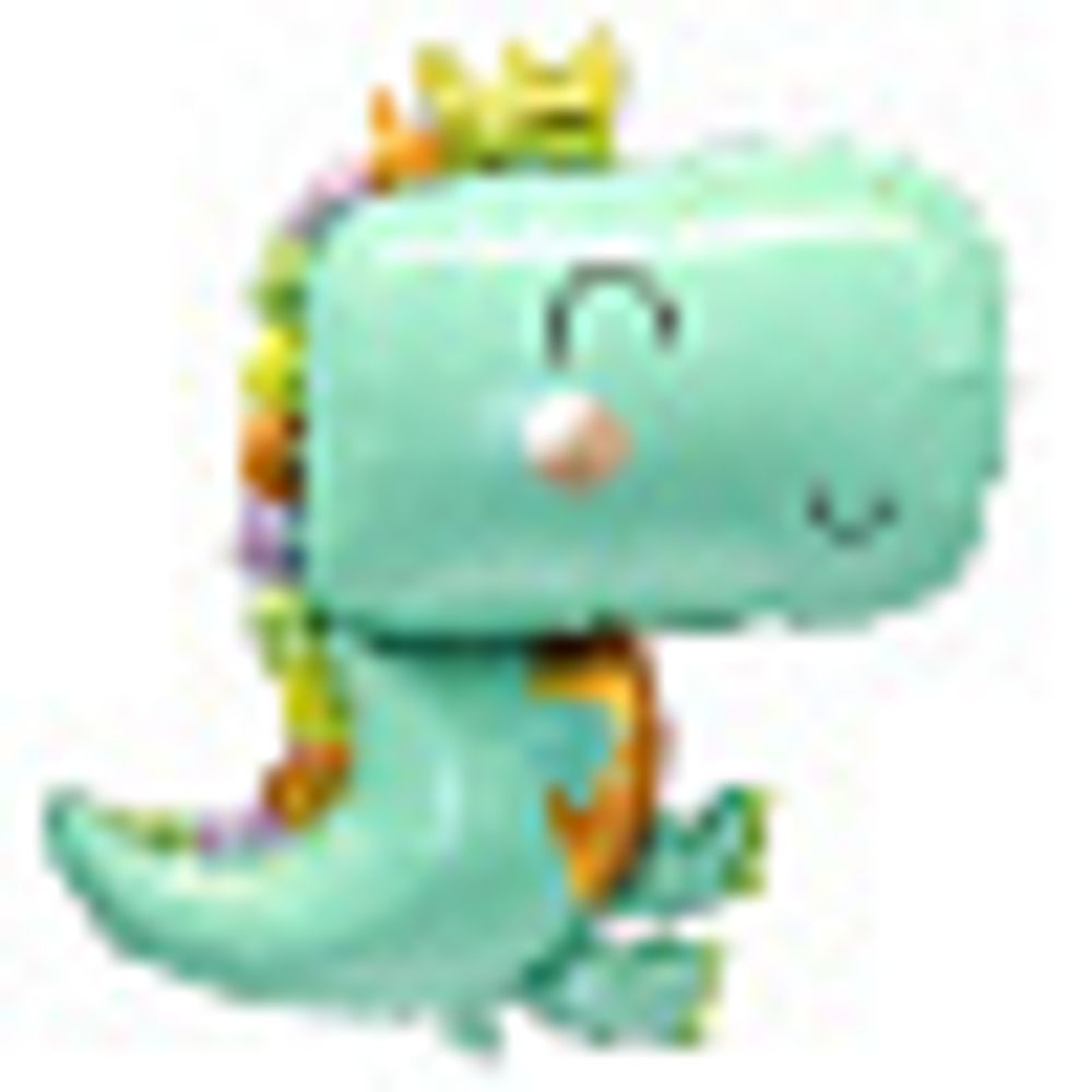 Шар-фигура, фольга, "Динозаврик в короне" (Веселуха), 35"/89 см, инд. уп.(БГ-34)