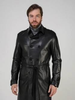 Плащ кожаный из натуральной кожи тренч