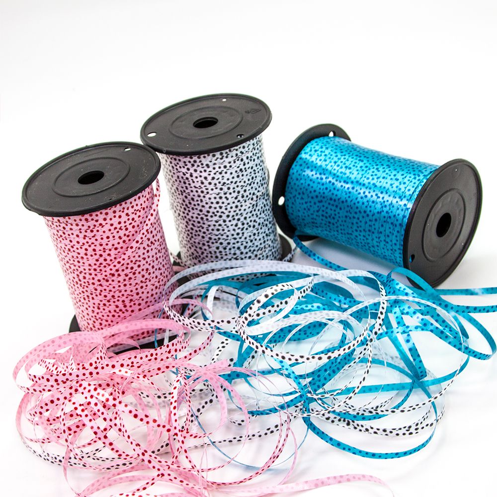 Лента (0,5 см*500 м) Черные точки, Белый, 1 шт.