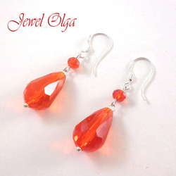Серьги капли красные "Lady in red"