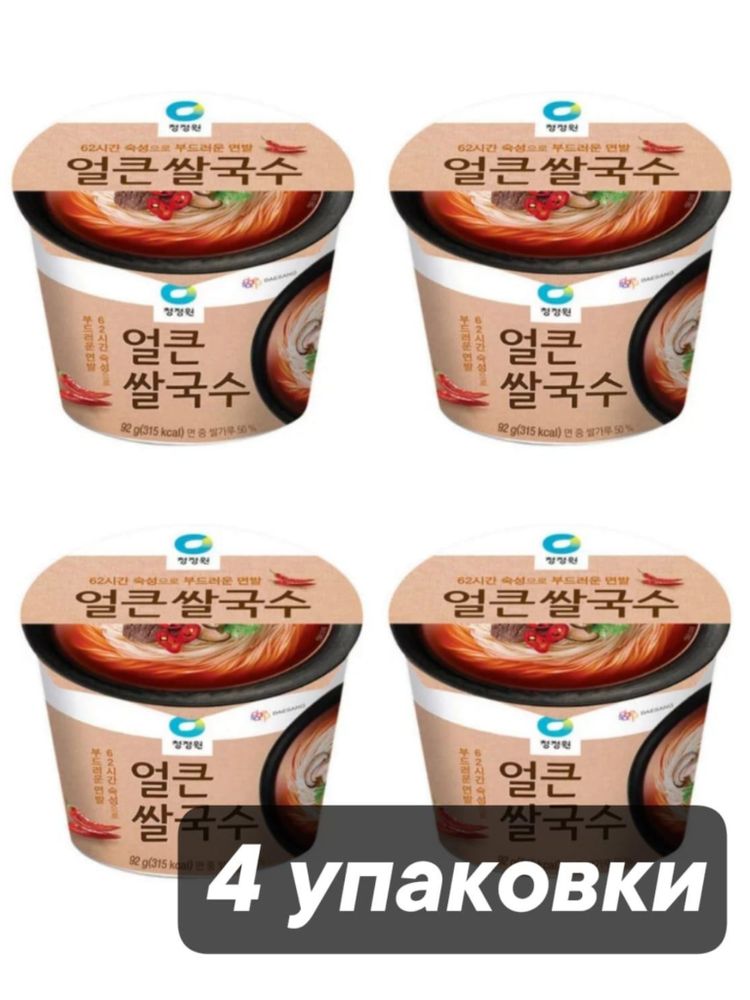 Лапша Daesang рисовая острая с пряным вкусом 92 г, 4 шт