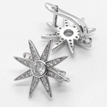 Ювелирные швензы с родиевым покрытием, 19*19 мм, цена за пару