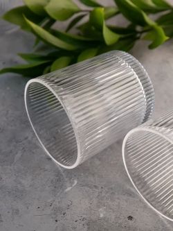 Набор ребристых бокалов для виски, 350 мл. 6 шт. Прозрачные