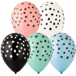 Шар латексный 35см Пятна Панды (Ассорти)