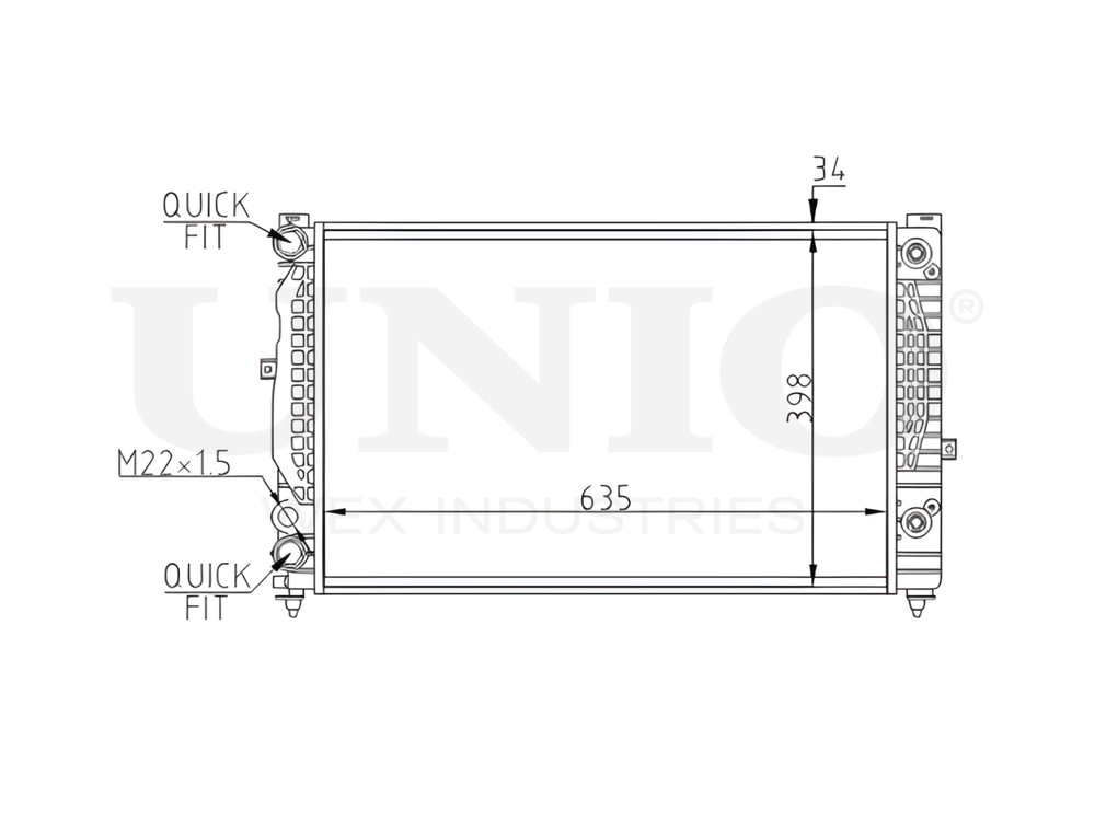 Радиатор охлаждения двигателя UNIO RAD-10077